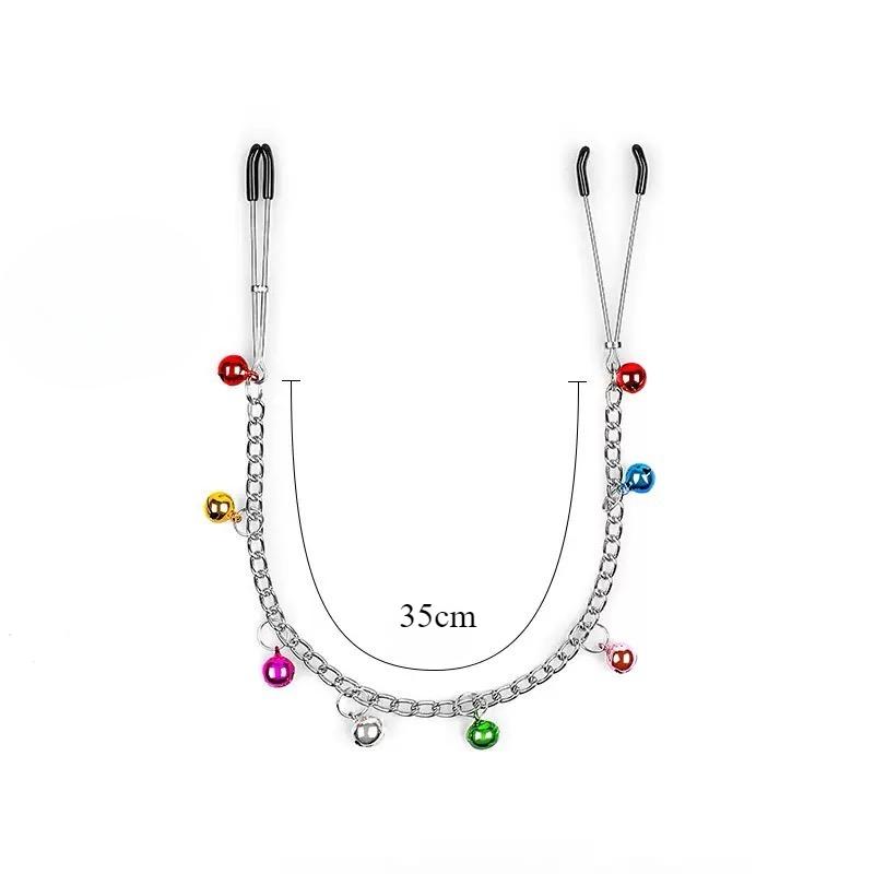 Colorful Bells Body Jewelry Chain with Adjustable Clips Clamps