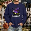 Men's Halloween Printed Long Sleeve T-Shirt Crewneck Casual Sports Top Unisex for Couples