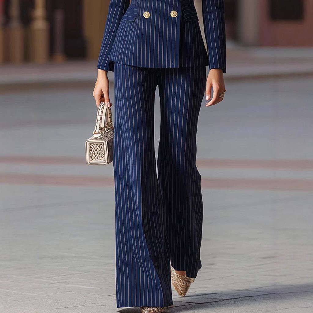 Double Breasted Suit Set with Gold Buttons in Multiple Colors