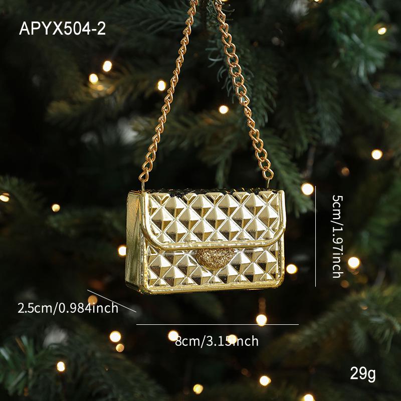 Gold Glitter Cartoon Ornament for Christmas Tree Decoration