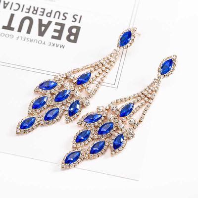 Výročí Bling Bling Vícebarevná kapka vody Svatební párty Jemné šperky Dámské dlouhé visací náušnice