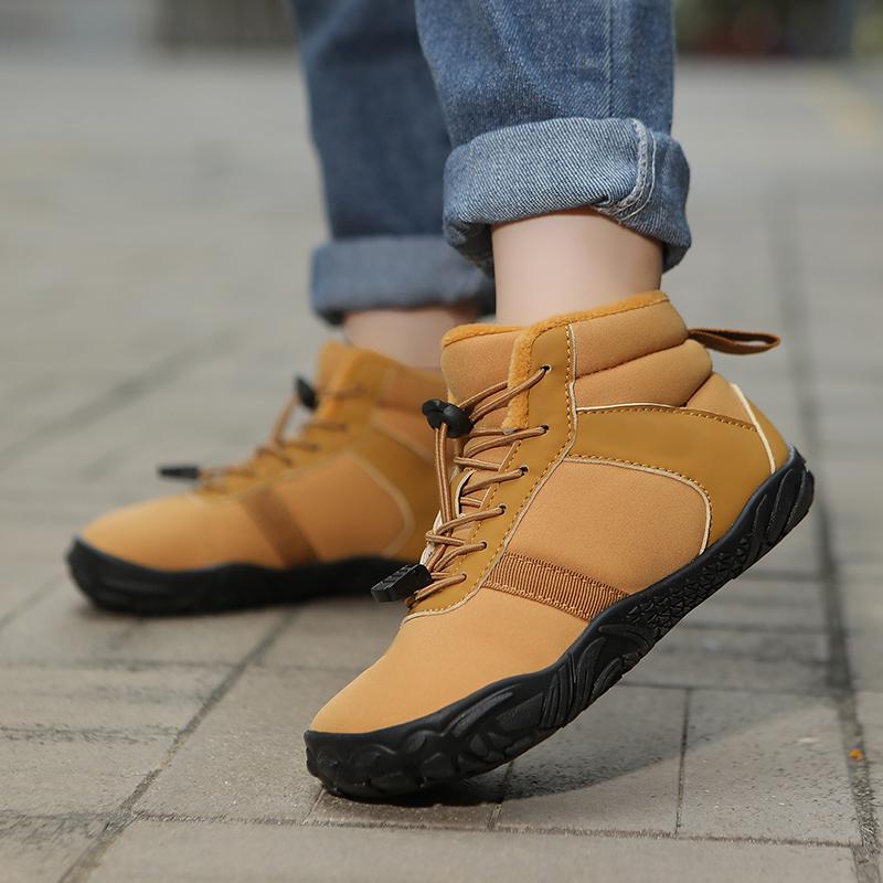 Children Warm Snow Boots Kids Winter Cotton Shoes Non-slip Snow Outdoor Warm Plush Boots High Top Warm Furry Footwear Waterproof Warm Sneakers