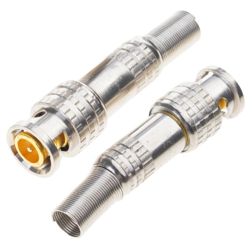 5Pcs/10Pcs 75-5 Solderless BNC Male Connector BNC Compression Connector for CCTV Camera System Easy Installation