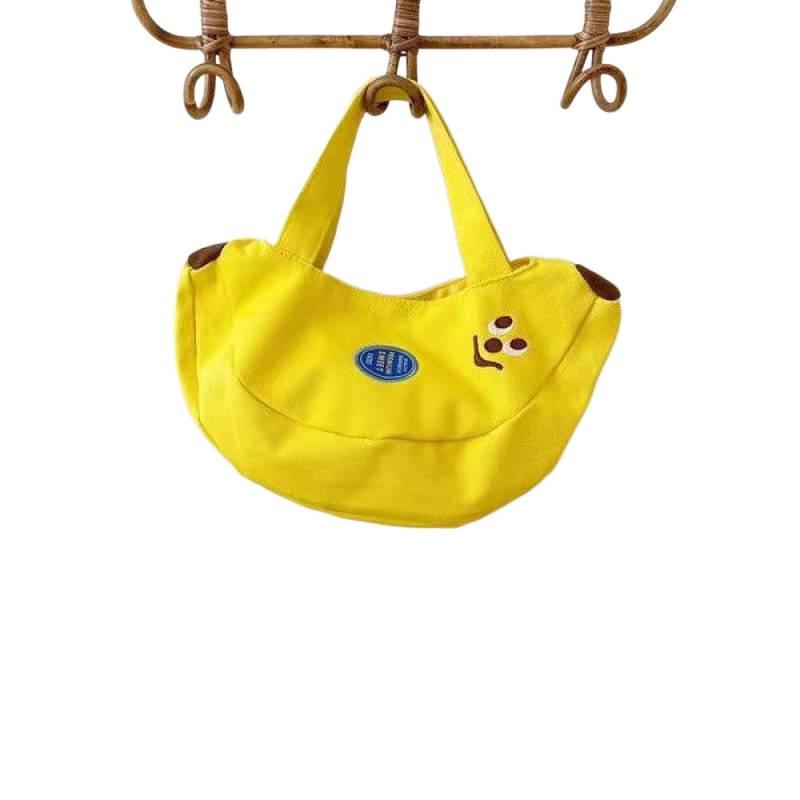 Çocuksu Muz Kutusu Kanvas El Çantası: Anneler ve Ofis Çalışanları İçin Kullanışlı Bez Çanta