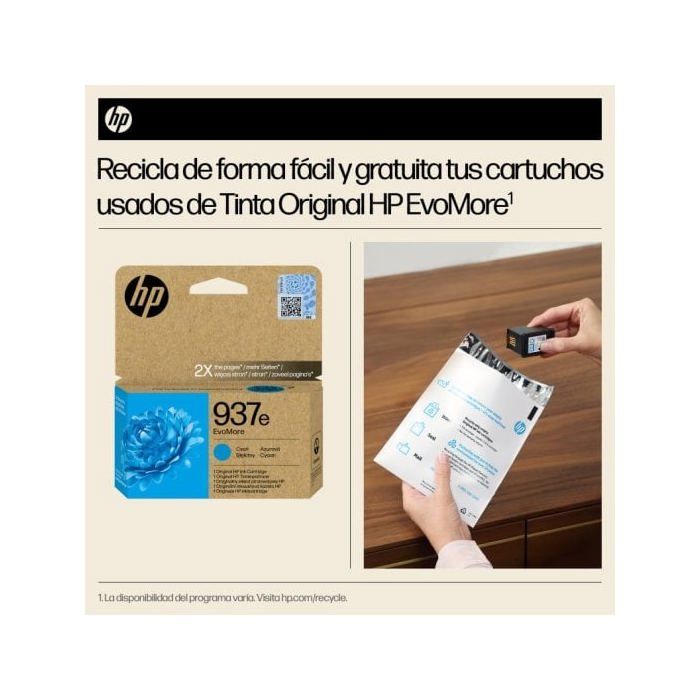 Original HP 937e EvoMore Cyan Ink Cartridge