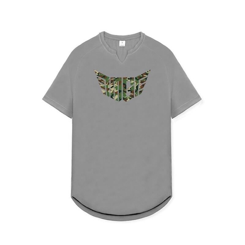 Muscleguys American Fitness Loose Short Sleeve Running Breathable T-shirt V-Neck Handsome Tops