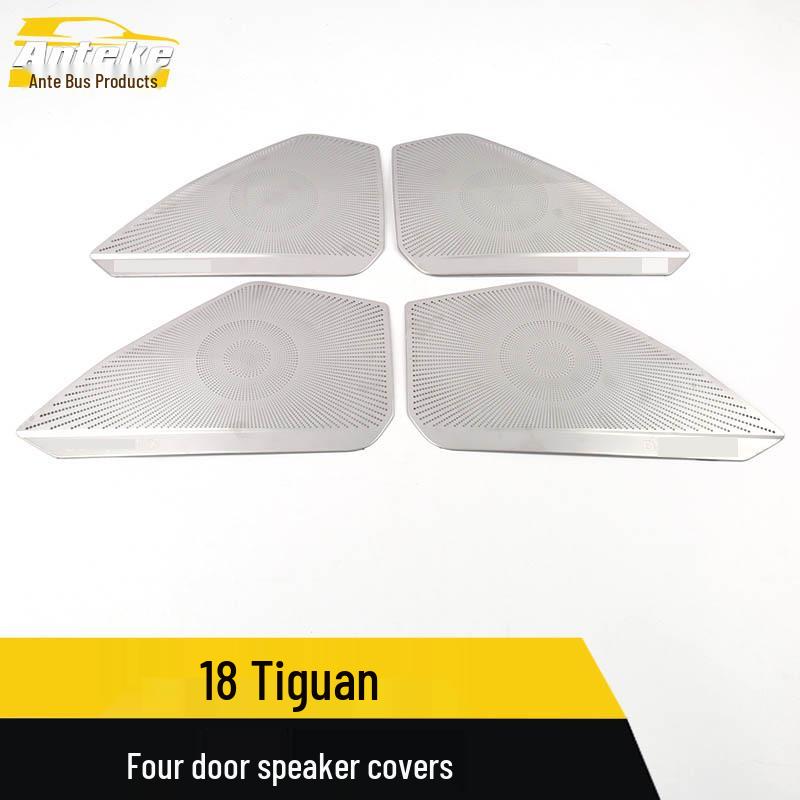 Stainless Steel Speaker Covers for 18/20 Tiguan - Four-Door Decorative Audio Box Stickers