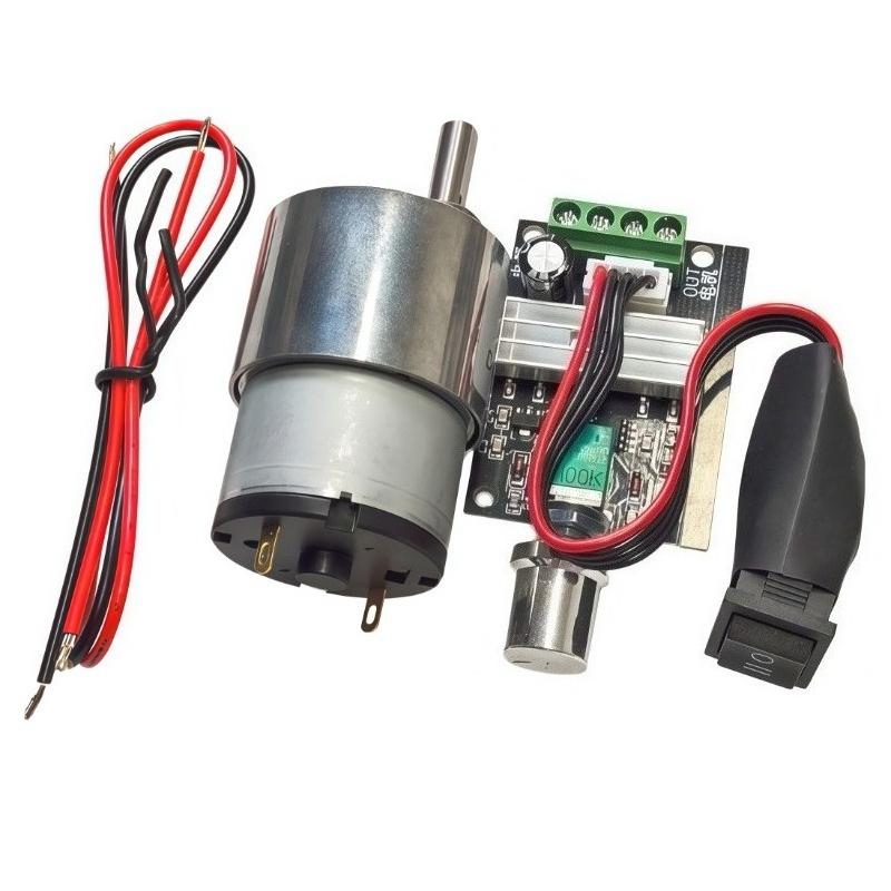 GB37-520 Hochdrehmomentmotor mit Regler DC 12V 24V Einstellbare Geschwindigkeit Vorwärts CW/CCW Smart Home Roboter Metall Elektromotor
