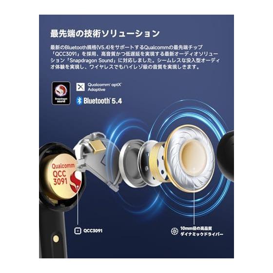 [VGP 2025 Gold Award] EarFun Air Pro 4 Wireless Earphones Bluetooth 5.4/50dB Adaptive Hybrid ANC/Cutting-edge SoC "QCC3091" aptX Lossless