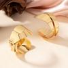 Elegant Geometric Metal Winding Earrings: Chic Light Luxury, High-Class Fashion Accessories for Women