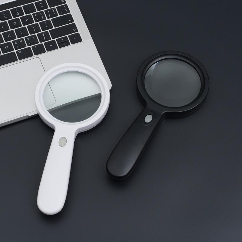 10X Magnifying Glass Lens Handheld Eye Loupe Magnifier with Light for Senior Newspaper Reading Jewelry Stamps Inspection