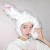 Kawaii Bunny Ears Hat Rabbit Head Warmer Winter Headwear  Cosplay Props
