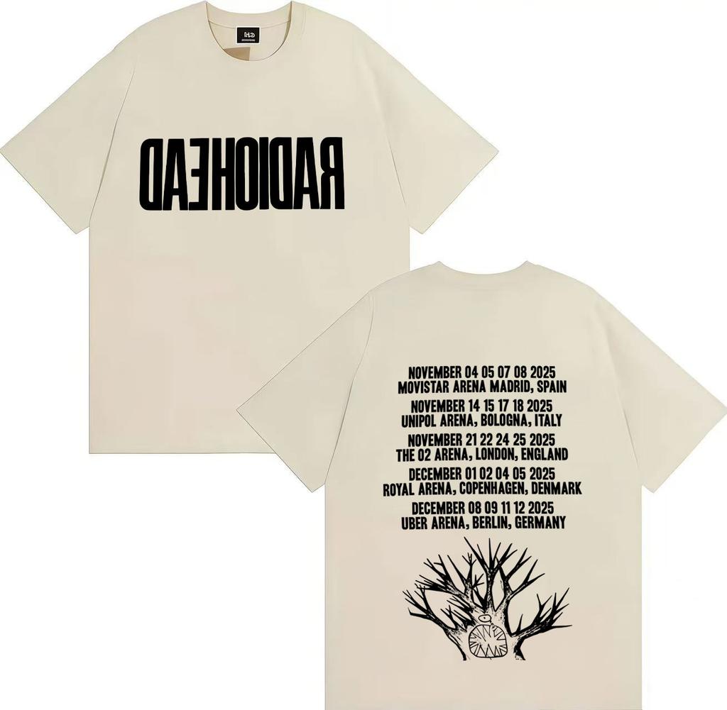 Radiohead Tour 2025 Merch Gothic T Shirt Mens Women Fashion High Quality Harajuku Summer Oversized Cotton Loose Tees Streetwear