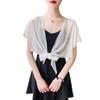 Summer Women's Versatile Chiffon Skirt and Shawl Set with Plus Size Short Sunscreen Cardigan