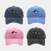 New Fashion Washed Old Killer Whale Embroidered Soft Top Baseball Cap Men's Outdoor Visor Women's Trendy Versatile Cap