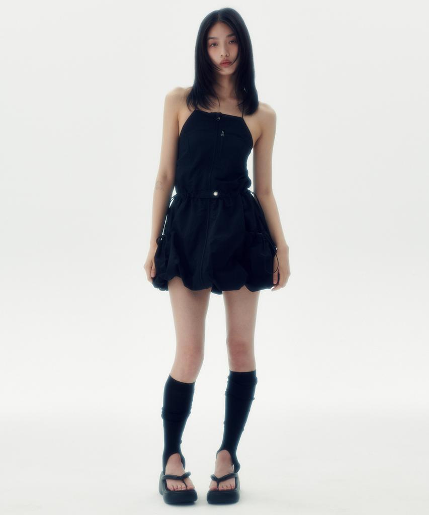 Leoninghai Sleeveless Balloon Mini Dress [Black]