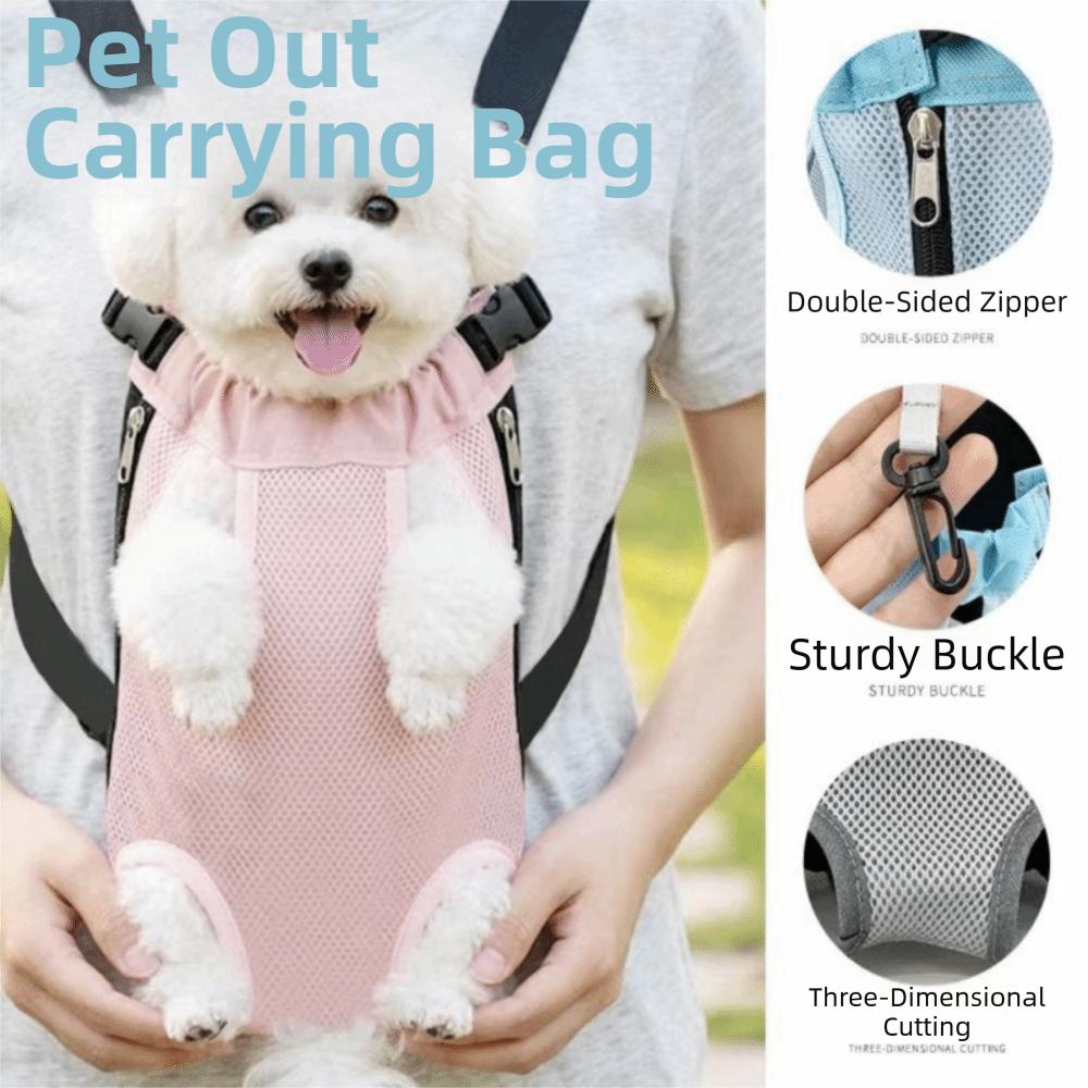 Breathable Mesh Pet Front Bag Double Shoulder Pet Carrier Backpack Dog Front Carrier  Daily Commute
