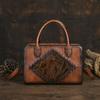 Borsa Vintage con Tocco Totem in Pelle da Donna Versatile Elegante Grande Capacità Borsa a Spalla e a Tracolla