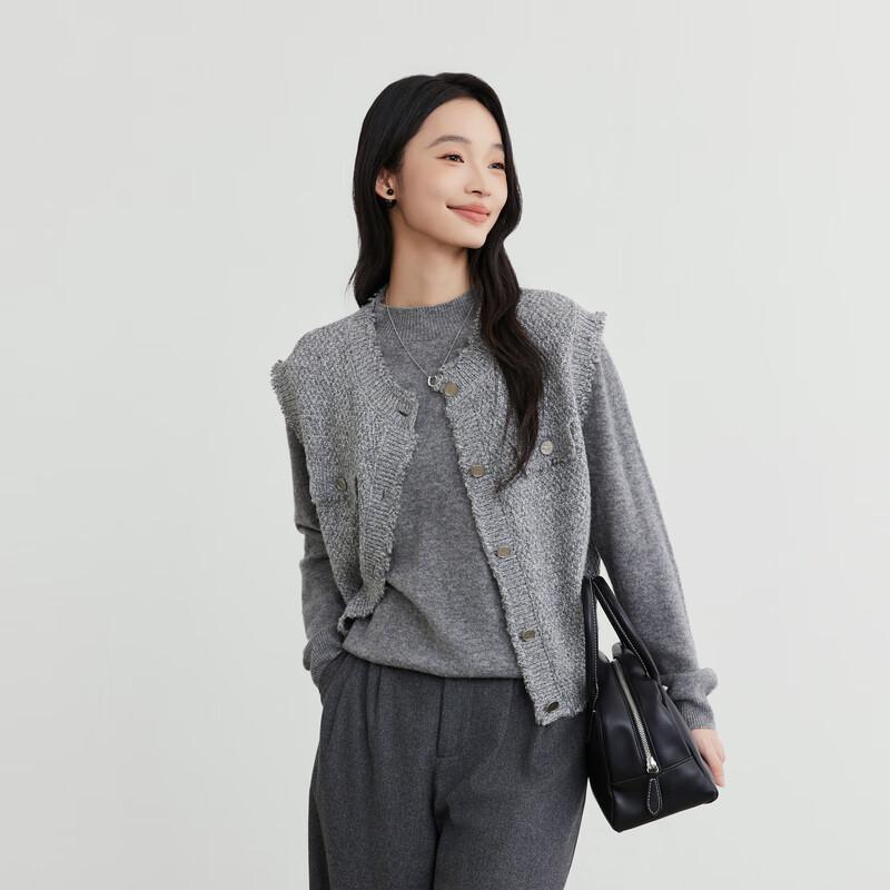 

Elva Island Women s Frayed Edge Knit Vest XS