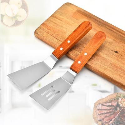 2PCS Metal Spatula Stainless Steel Griddle Accessories Pancake Turner Flipper for Grill Baking