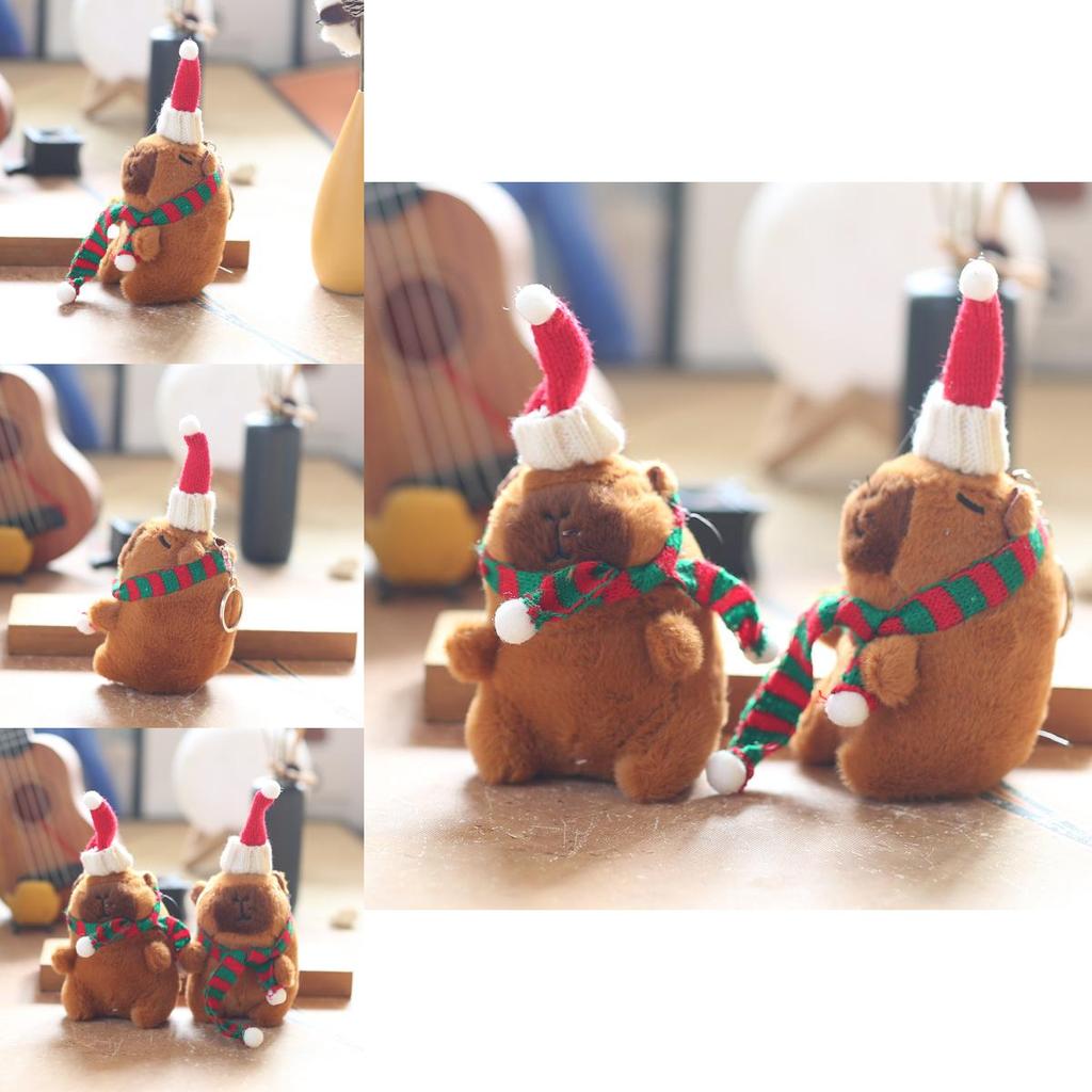 Charming Miniature Capybara Plush Toy Keychain 14cm Perfect For Holiday Cheer