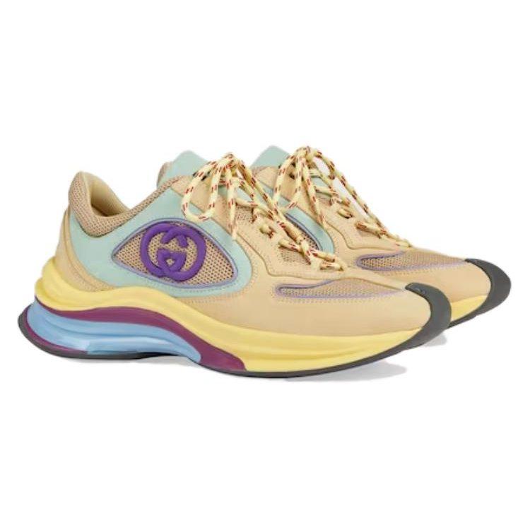 Gucci RUN Low Top Casual Shoes Women's Yellow 746939 AAB62 9342