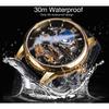 FORSINING Men's Luxury Automatic Mechanical Watch Leather Strap Automatic Tourbillon Hollow Mechanical Watch