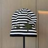 Early autumn lazy wind striped stars knitted hat women's winter warm and cold ear protection cold hat bag head stack hat