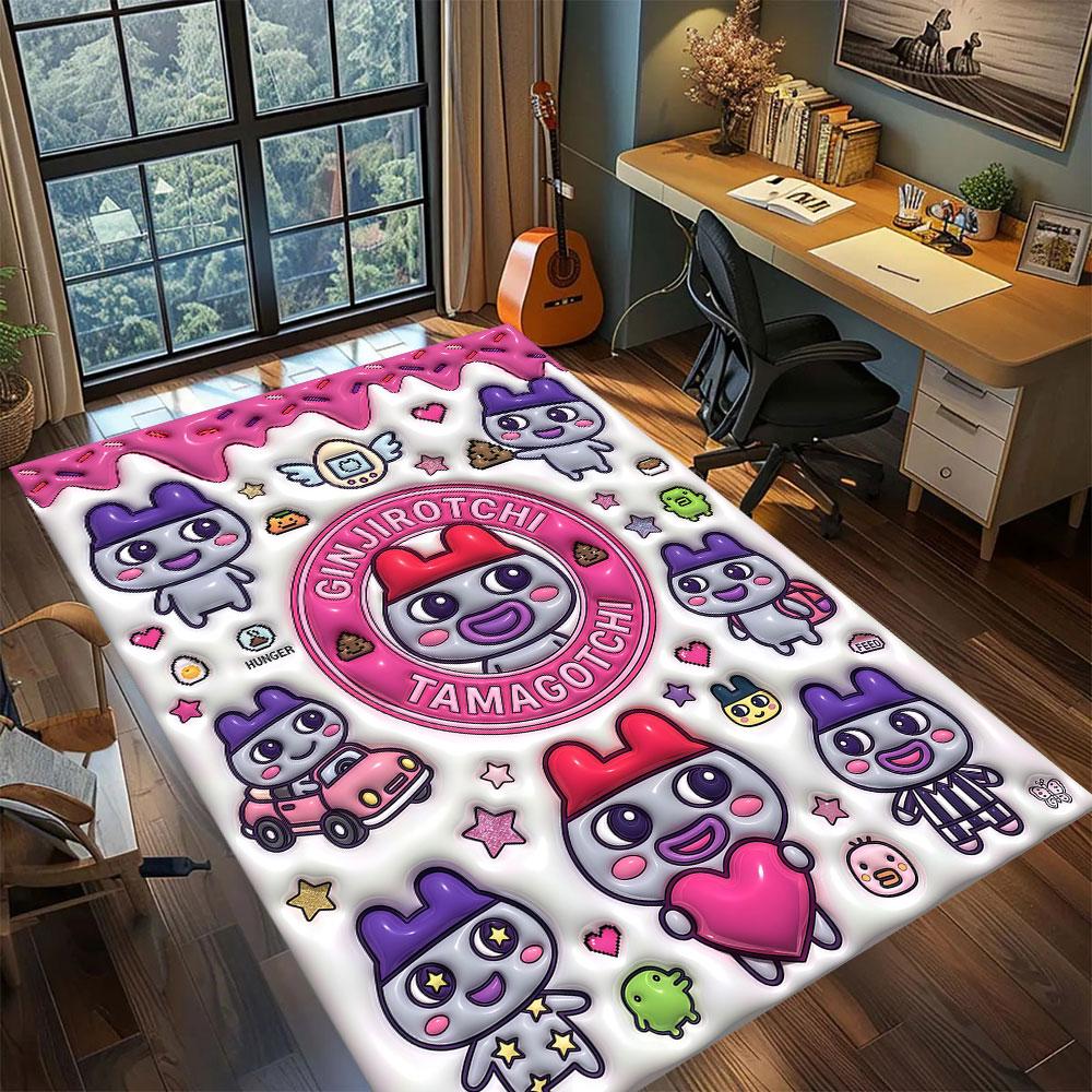 Tamagotchi Anime Character Carpet for Living Room Bedroom Home Decor Cool Movie Mat Play Floor Mat