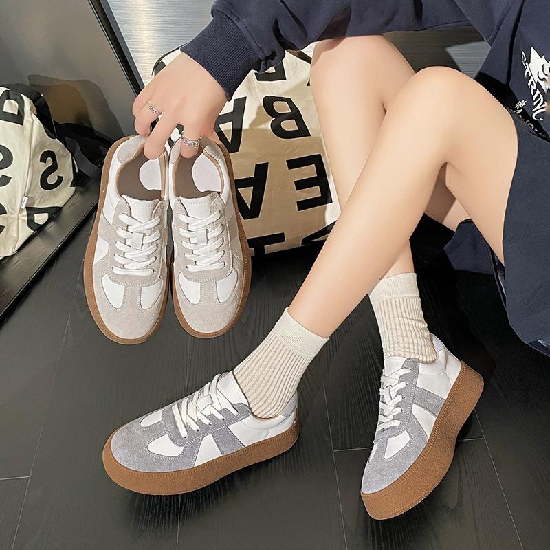 Little White Shoes Women's Autumn Flat Baseplate Shoes Women's Platform Versatile Student Casual Shoes Classic Dexun Shoes