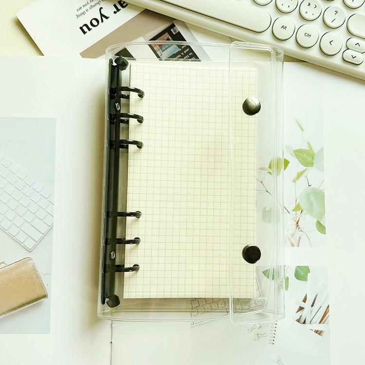 A6 Colorful 6Hole Double Button Binder Notebook Cover with Inner Diary Agenda Planner Paper Cover School Stationery
