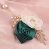 4PCS Camellia Rose Wedding Corsage Boutonniere Flower Brooch Pin For Bridal Shower Dinner Parties Formal Event Wear