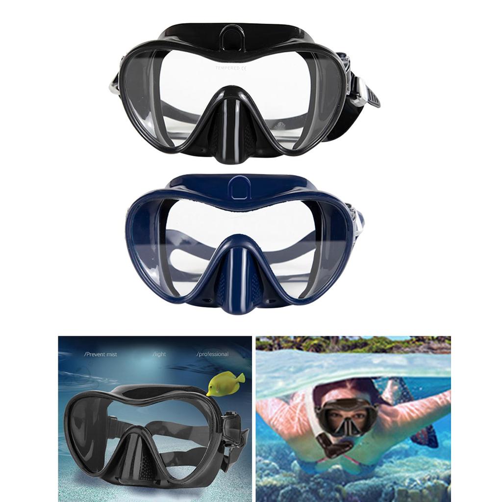 Diving Mask Tempered Glass Clear Lens Silicone Scuba Dive Snorkeling Glasses