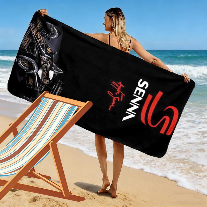 Ayrton Senna Racing 2D Flat Print Beach Towel, Large Soft Quick Dry Towel for Beach Camping Swimming.NSTJ0928193