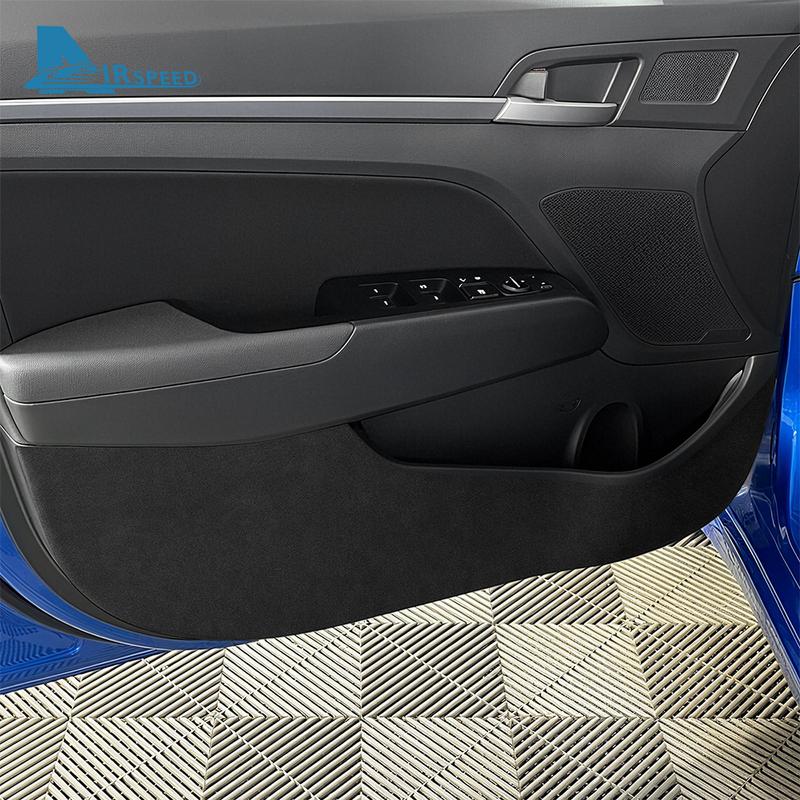 Door Anti-kick Pad For Hyundai ELANTRA  2017 2018   LHD RHD Car Leather Carbon Mat Trim Accessories