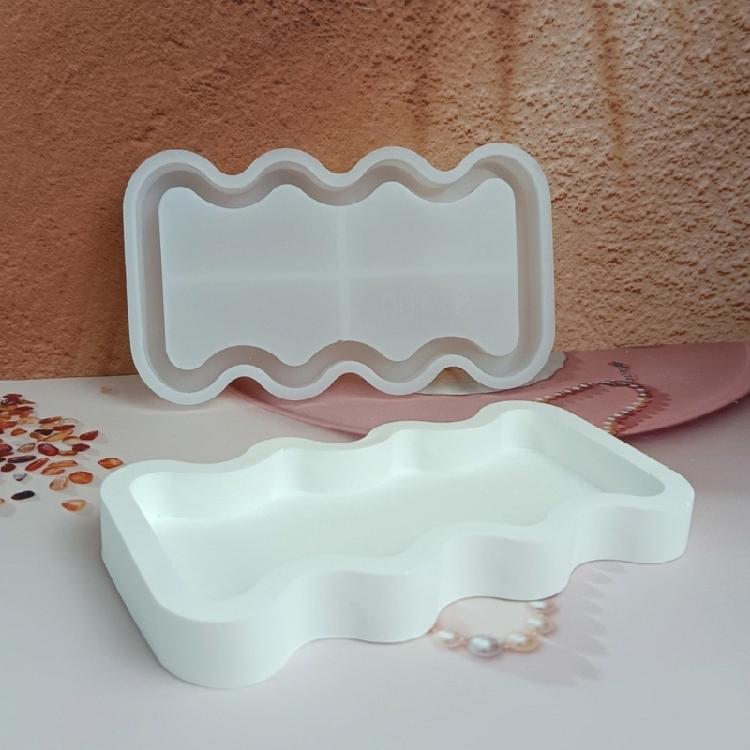 Versatile Silicone Storage Tray Mold Aquas Ripple Shaped Coaster Mould Plaster Mold for Jewelry Display Plate Making