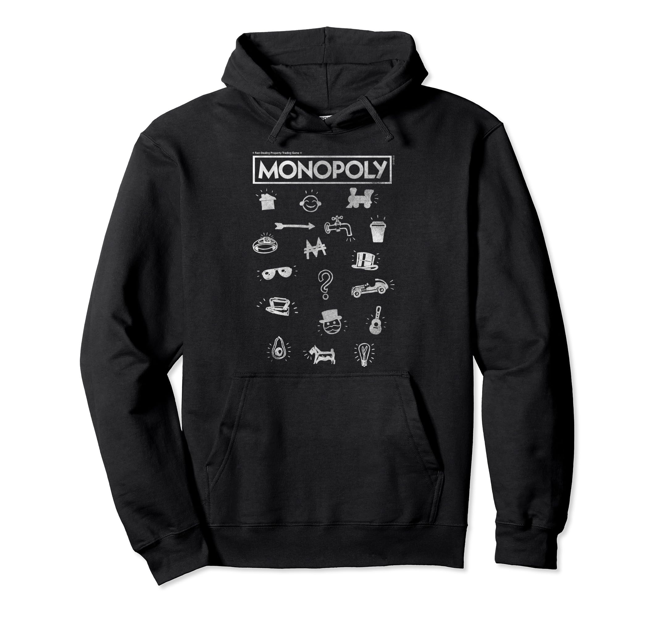 

Толстовка с капюшоном Monopoly Pieces Icon Stack чёрный