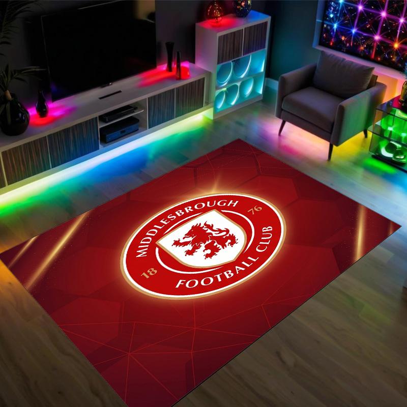 Middlesbrough Design Crystal Velvet Carpet Cozy Non?Slip Printed Rug For Bedroom Living Room Entrance