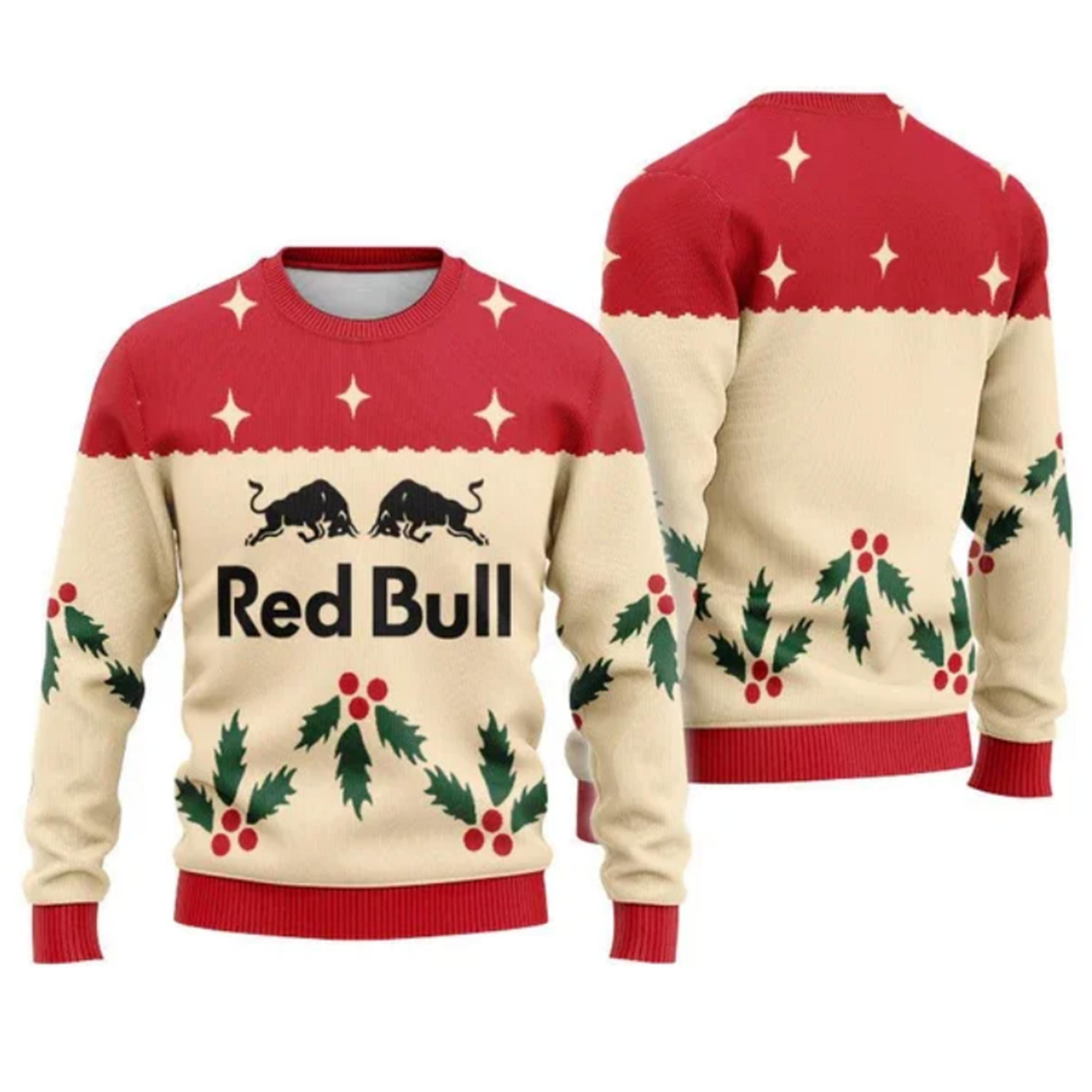 

New Autumn Winter Red Bull Christmas Casual Fashion Pullover O-Neck Loose Comfortable Pullover S