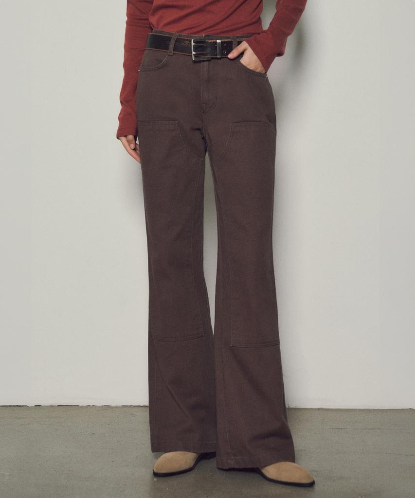 CITTA Double Knee Boot Cut Work Pants_Ctb529(Brown)