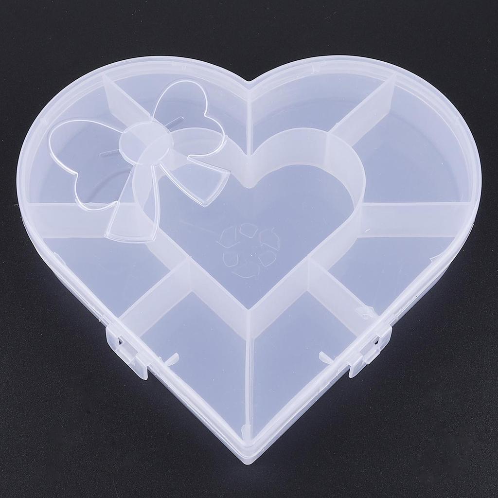 PVC Adjustable Practical Heart Storage Box Bead Ring Box Jewelry Presentation Organizer