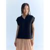 Lapli Women Solid Pleats Sailor Collar Vest Lpvtm026004