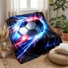 Soccer Ball with Fire and Lightning Theme blanket Lightweight Warm Flannel Blanket Decorative Throw Blanket for Home Decoration