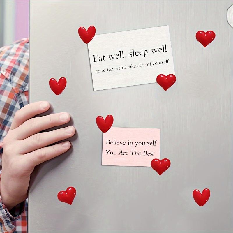 6pcs Strong Metal Heart-Shaped Refrigerator Magnets - Decorative Fridge Magnets for Pos, Memos, Whiteboards