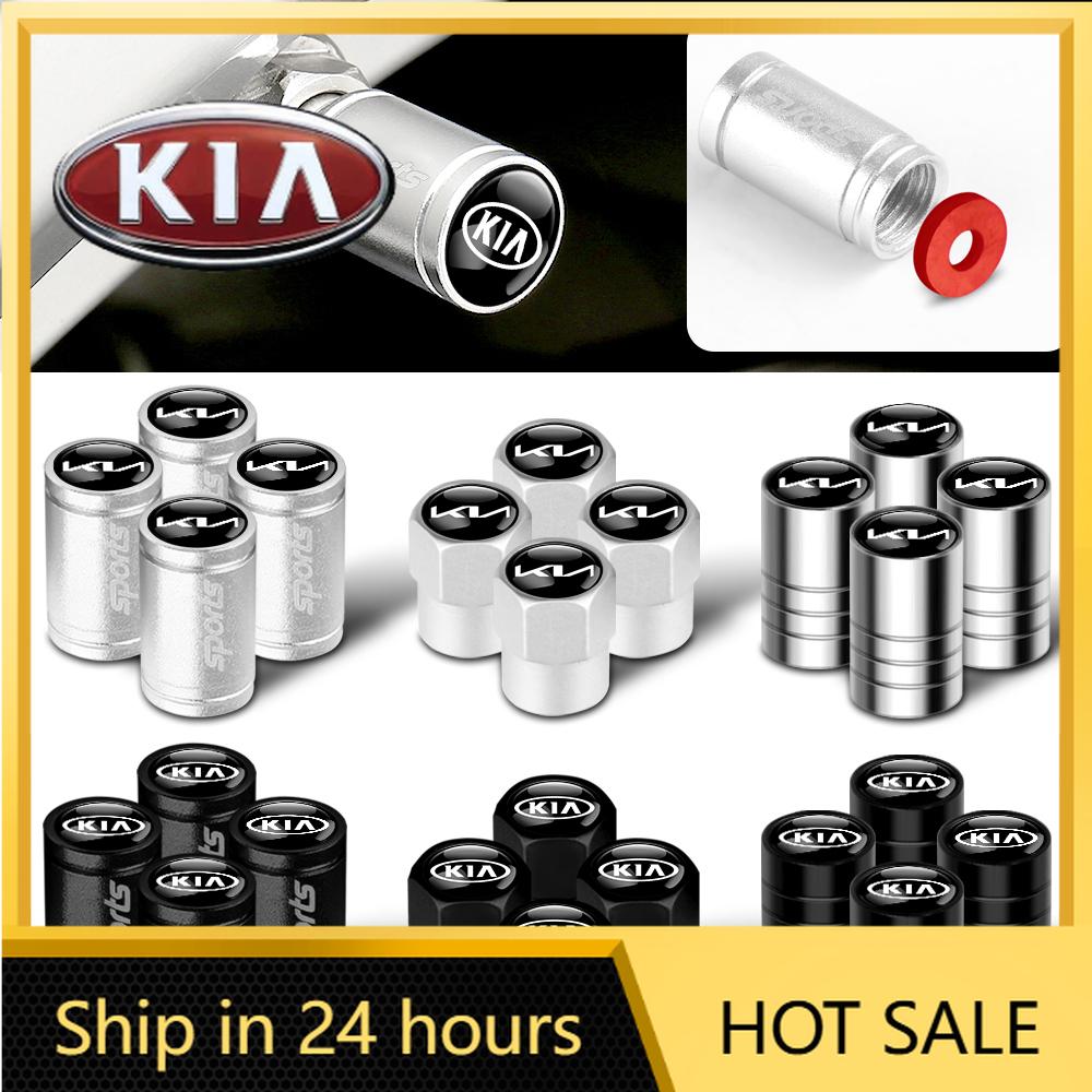 2026 Hot Car Sticker 4Pcs Car 3D Metal Car Wheel Tire Valve Caps Badge Cover For KIA Sportage Ceed Sorento Cerato Optima Picanto