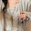 Multi-element Necklace - Women's Fall/winter Heart-shaped Grape Pendant Long Cardigan Chain Accessory