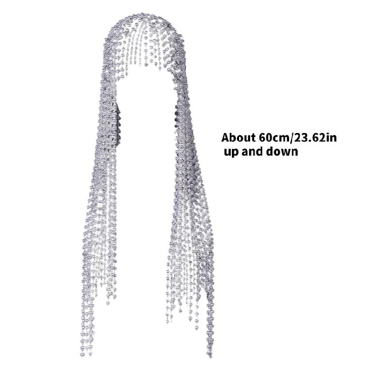 Shimmering Rhinestones Hair Jewelry Wedding Headpiece With Crystal Fringe Detailing For Bride Evening Event