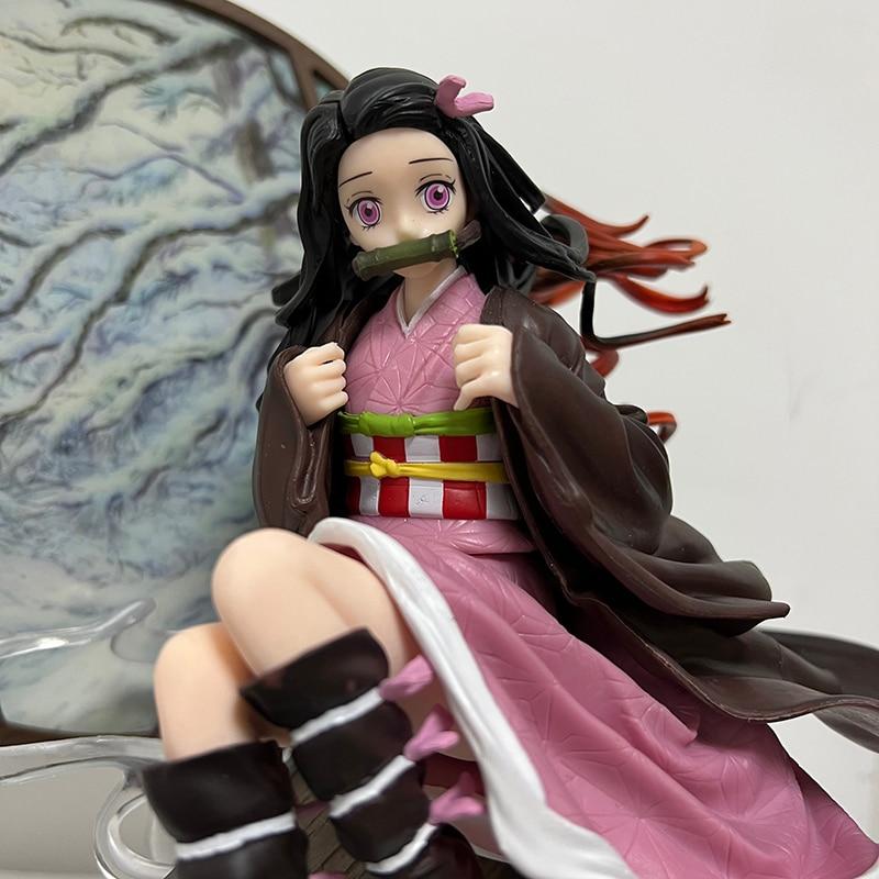 28cm Demon Slayer Anime Figure Up Art Mini Kamado Nezuko Figure Kanroji Mitsuri Action Figure Kimetsu No Yaiba Figurine Doll Toy