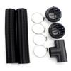 75mm Diesel Heater T 3 Outlets Connector & 2x Air Outlet & 2x Duct Pipe Warm Black & 4x Clamps Set For Car Truck VAN Camper