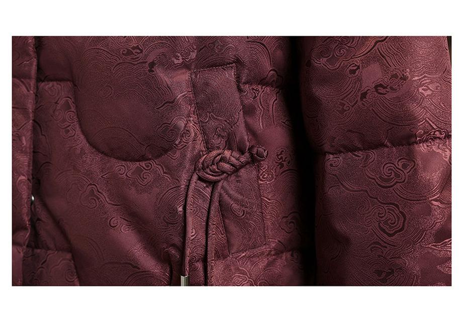 Mom's Winter White Duck Down Jacket - Warm, Stylish Chinese National Style Coat for Middle-aged & Elderly Women